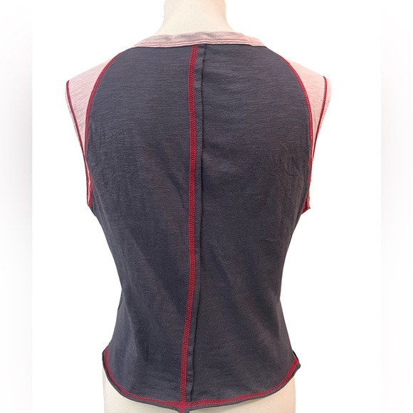 Chic Cherry Print Sleeveless Tank Muscle Tee, large, gray, pink, red NEW trendy - Picture 10 of 13